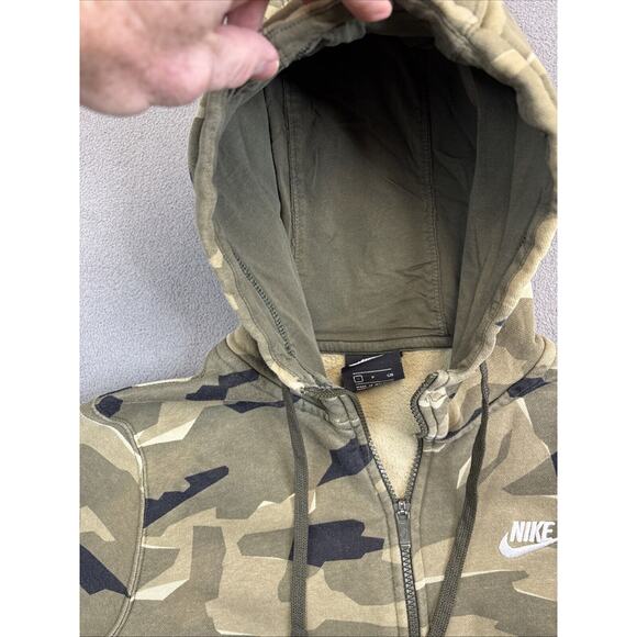 Nike Green Camouflage Full Zip Hoodie Mens Small Black Label Embroidered Coat - Picture 4 of 14
